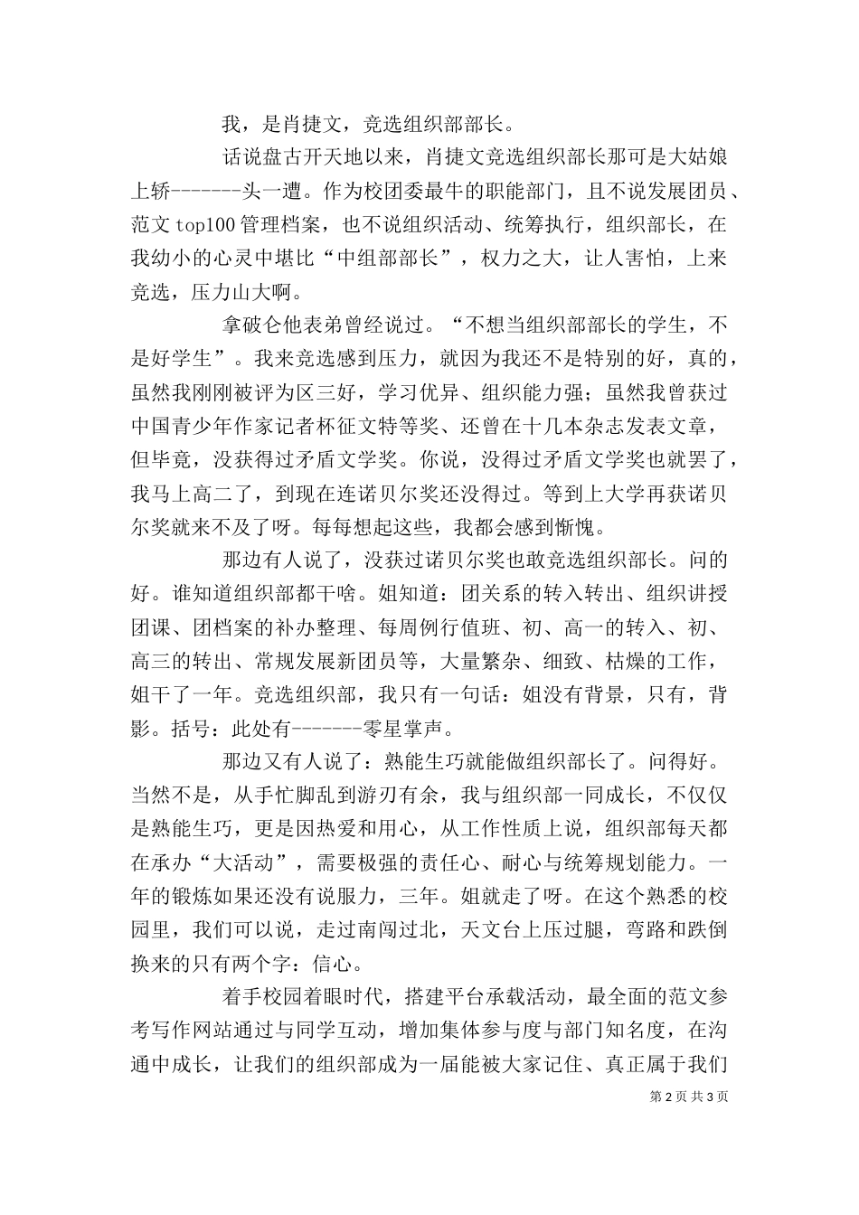 竞选小组长的发言稿_第2页