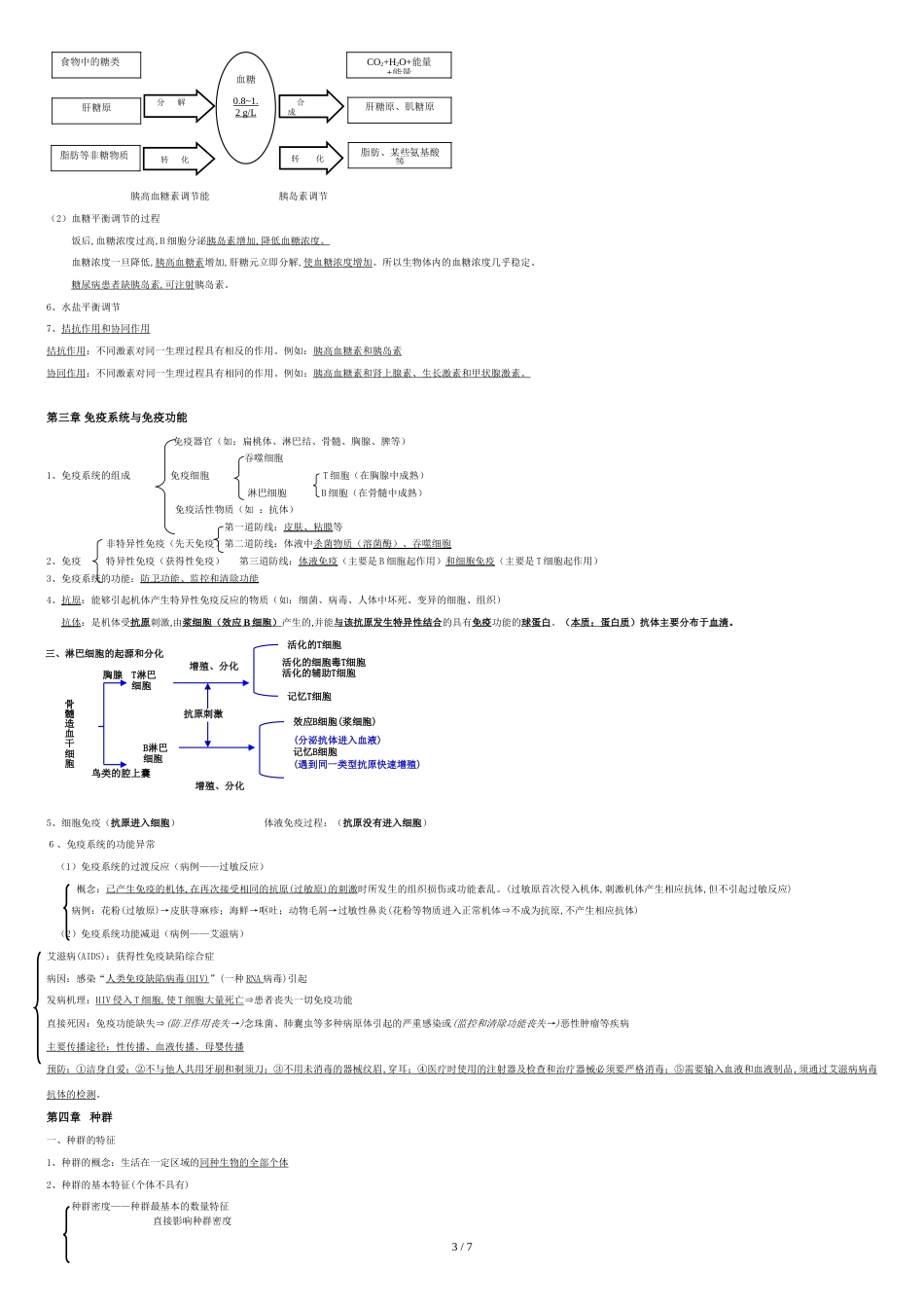 浙科版高中生物必修3：《稳态与环境》全书知识点总结-学生[共6页]_第3页