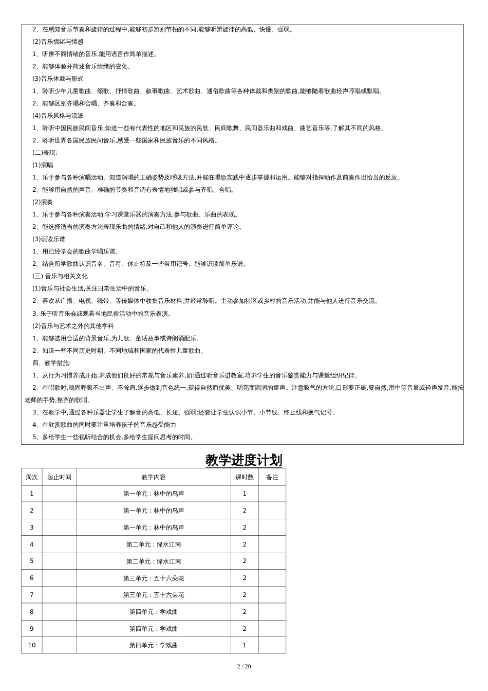 新人教版四年级下册音乐全册教案[共22页]_第2页