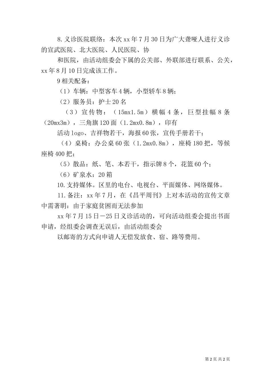 医院义诊活动实施方案（二）_第2页