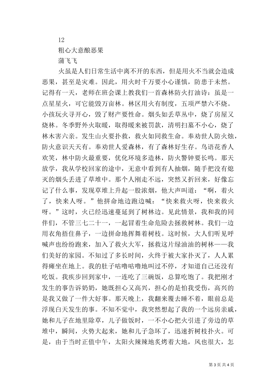 消防征文：消防安全诗_第3页