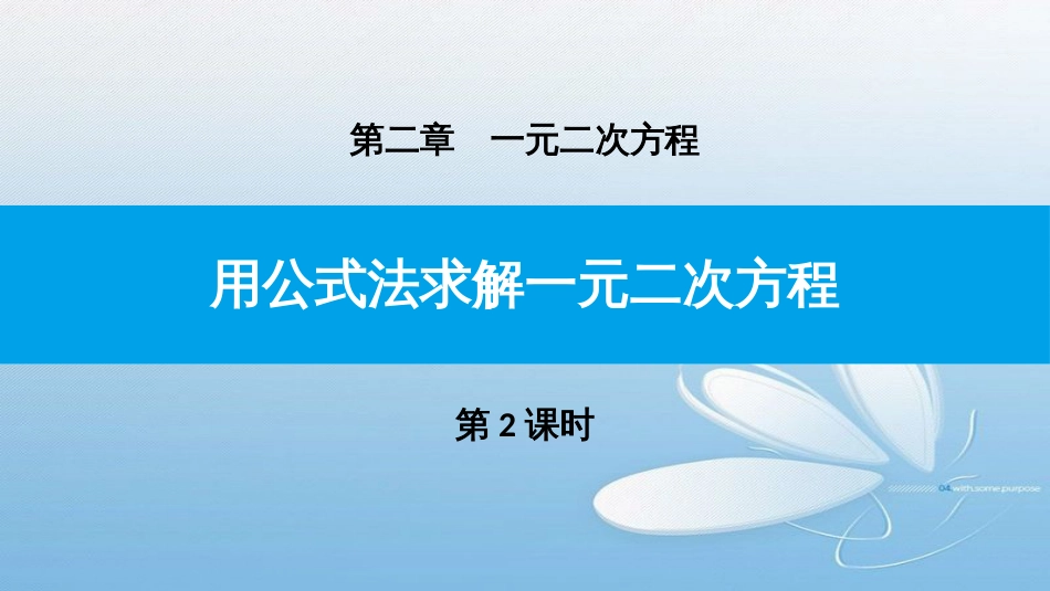 用公式法求解一元二次方程第二章一元二次方程第2课时_第1页