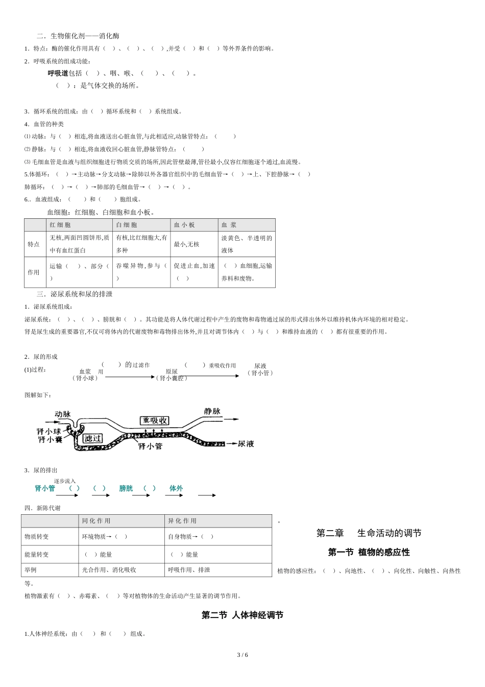 浙教版科学中考(生物部分复习)知识点复习大纲资料_第3页