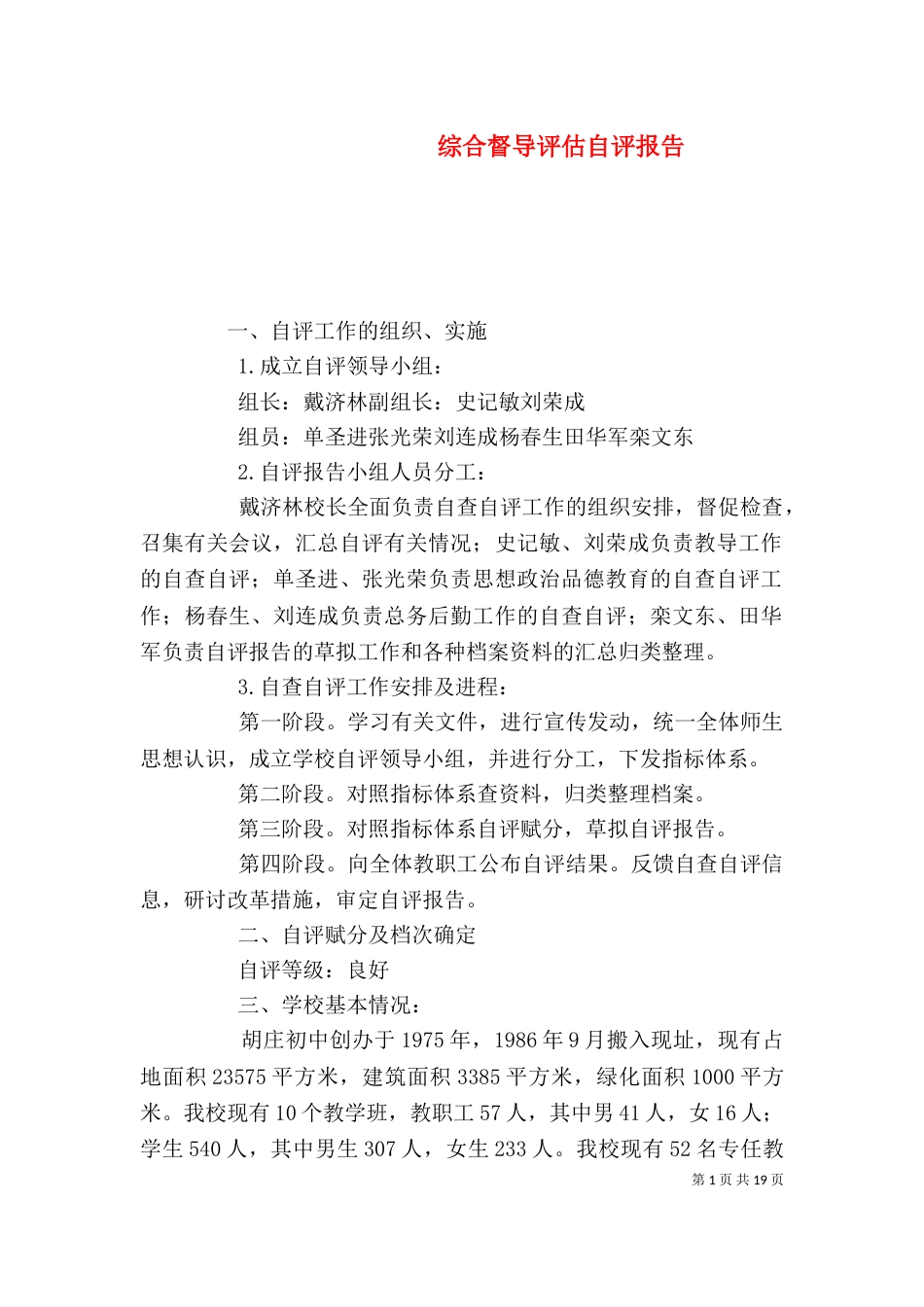 综合督导评估自评报告_第1页
