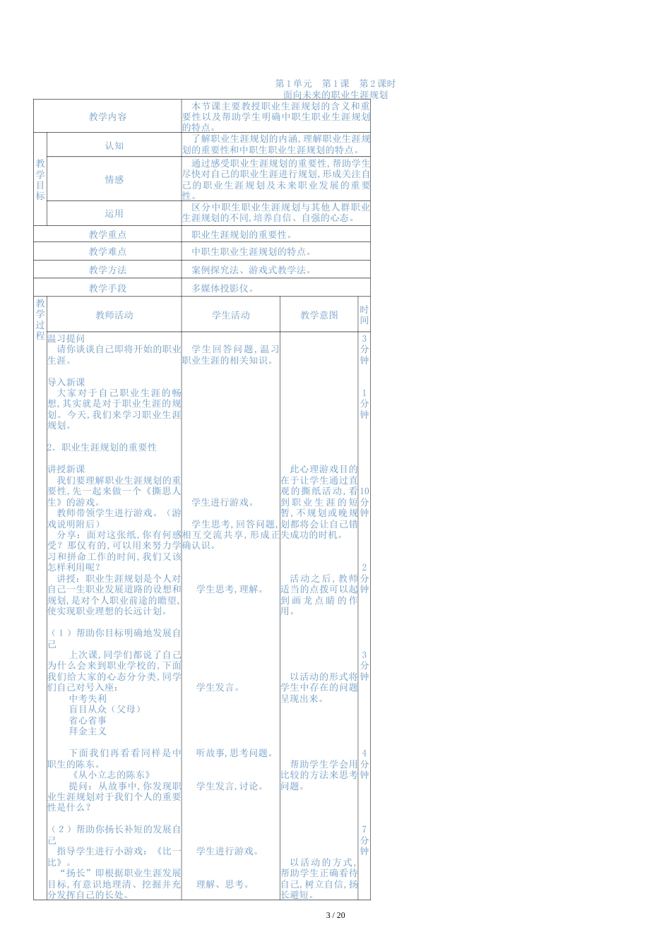 职业生涯规划全册教案修正版[共22页]_第3页