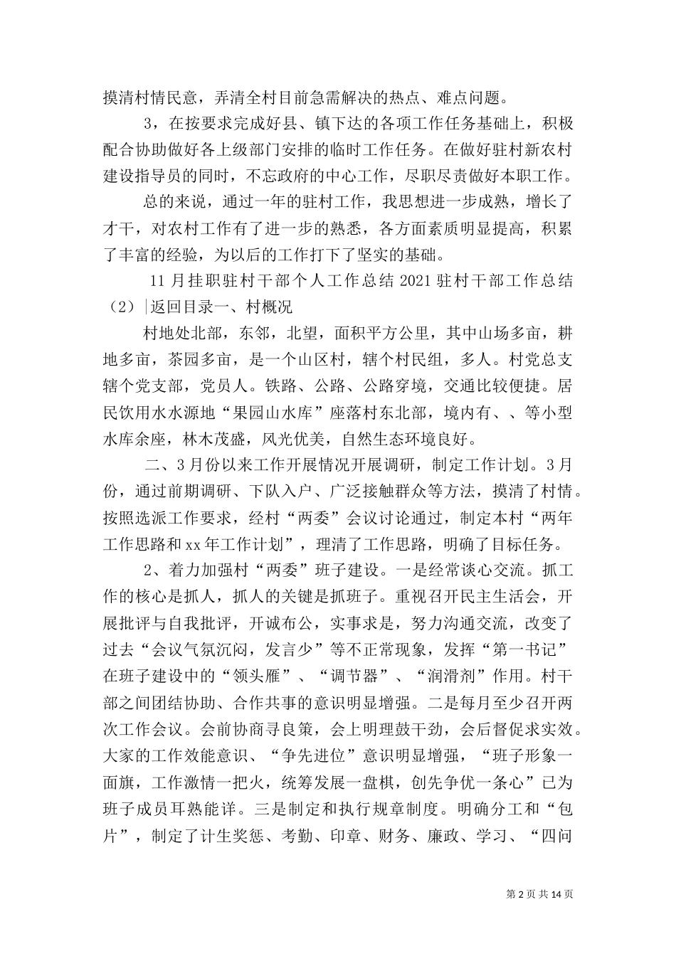 2023驻村干部工作总结3篇_第2页