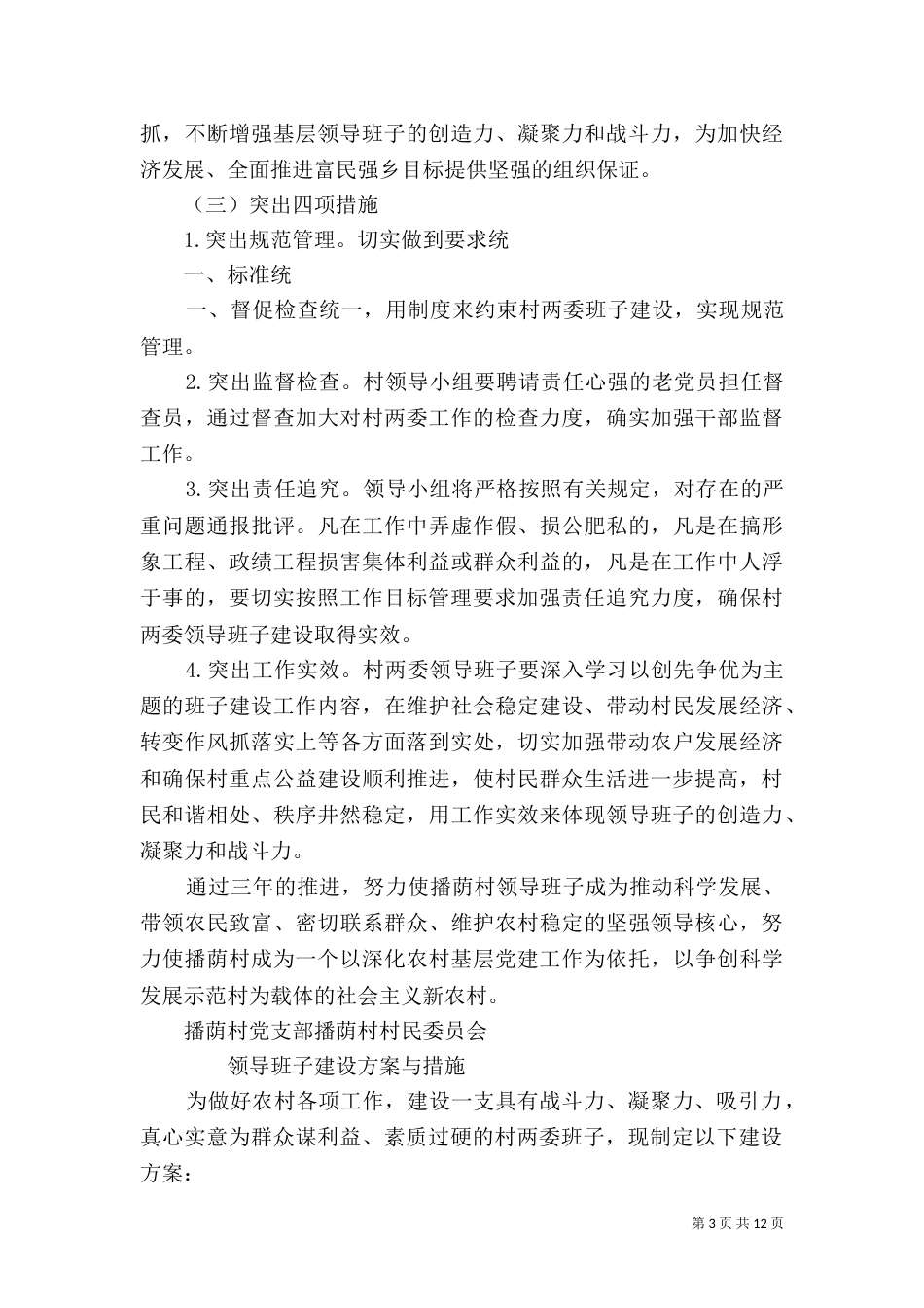 村班子建设方案与措施_第3页