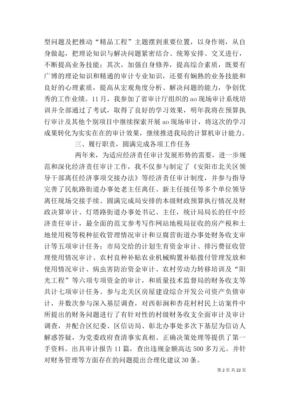 审计个人工作总结范文（三）_第2页