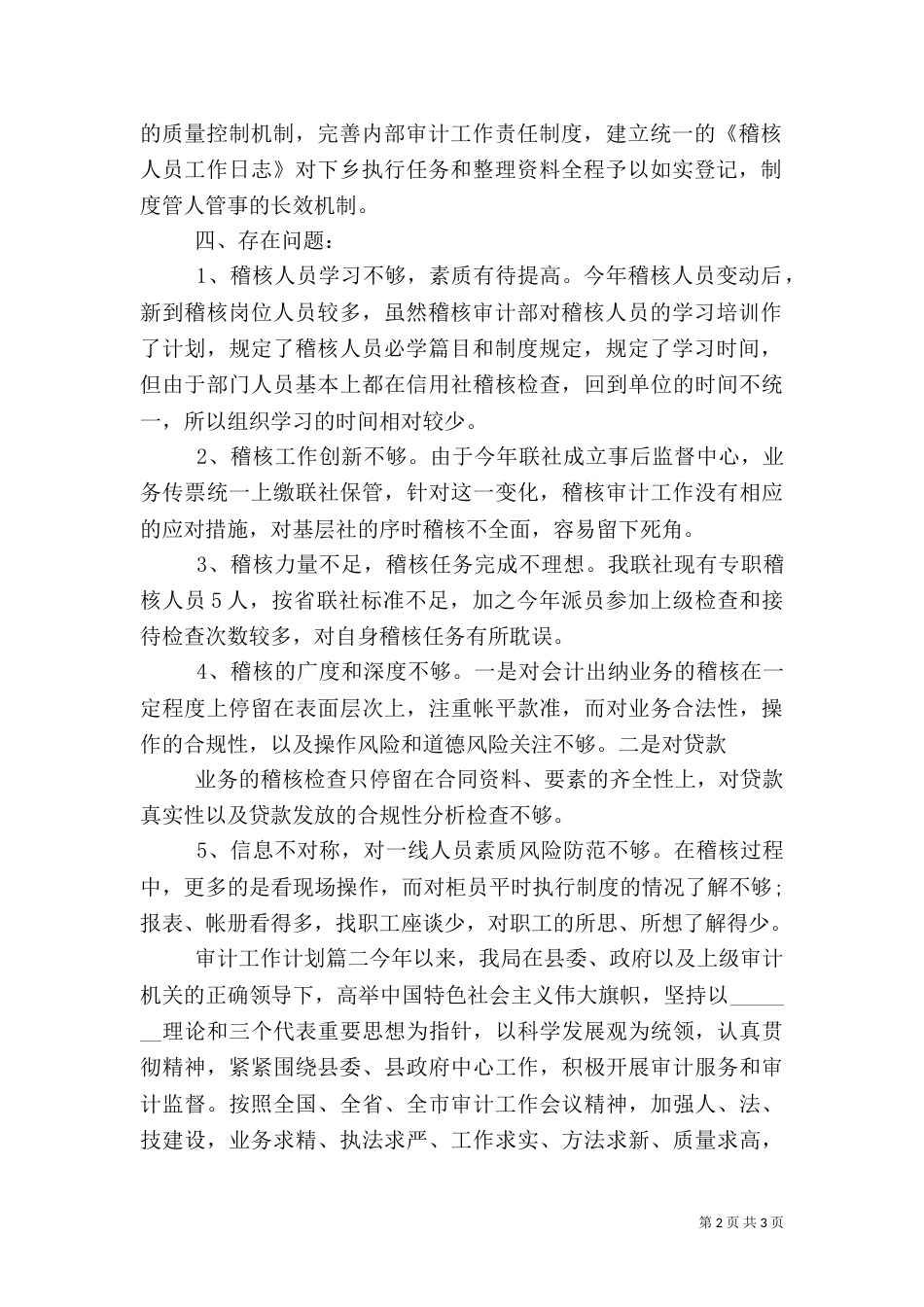 审计计划与工作总结_第2页