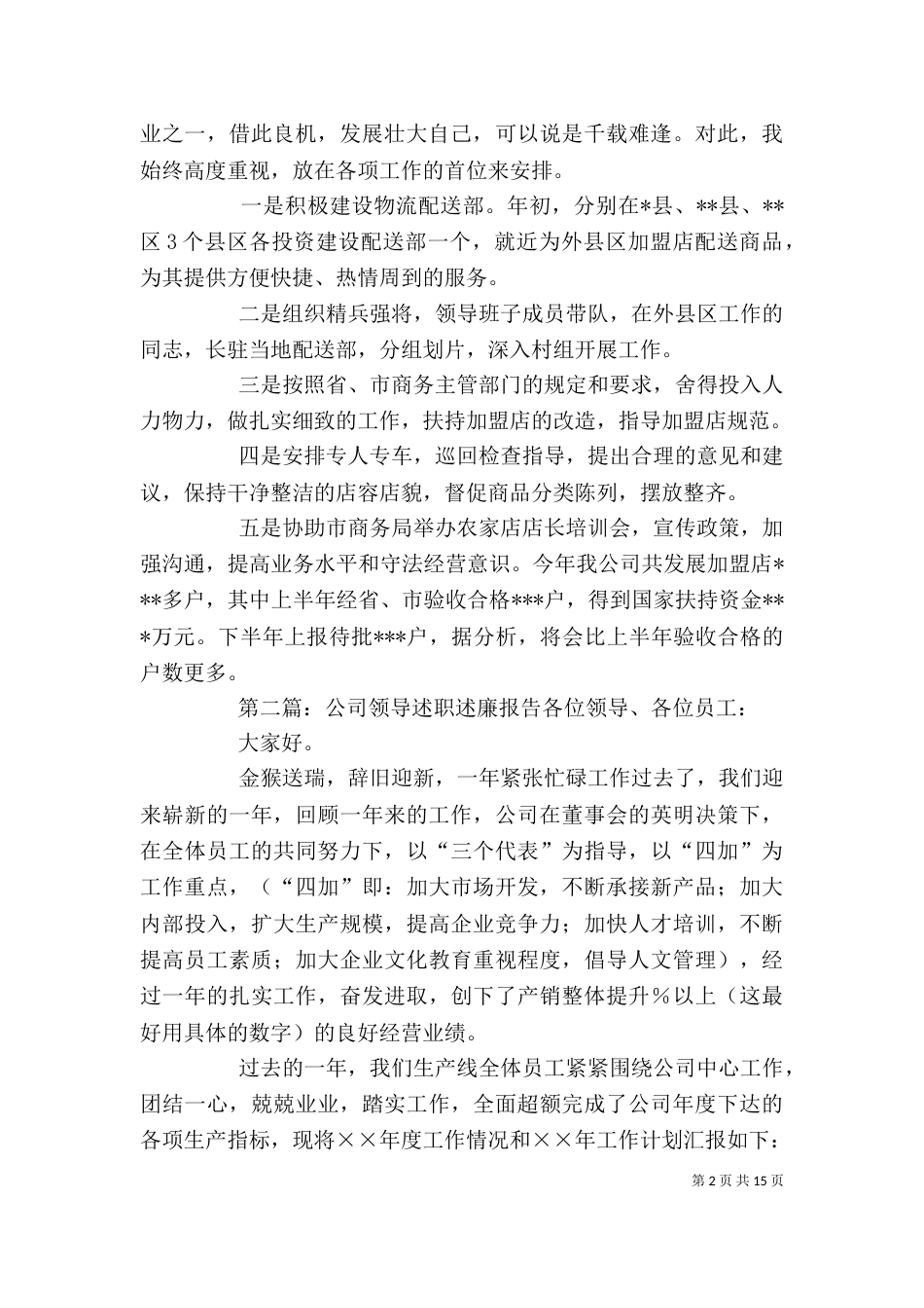 公司高层领导述职述廉报告_第2页