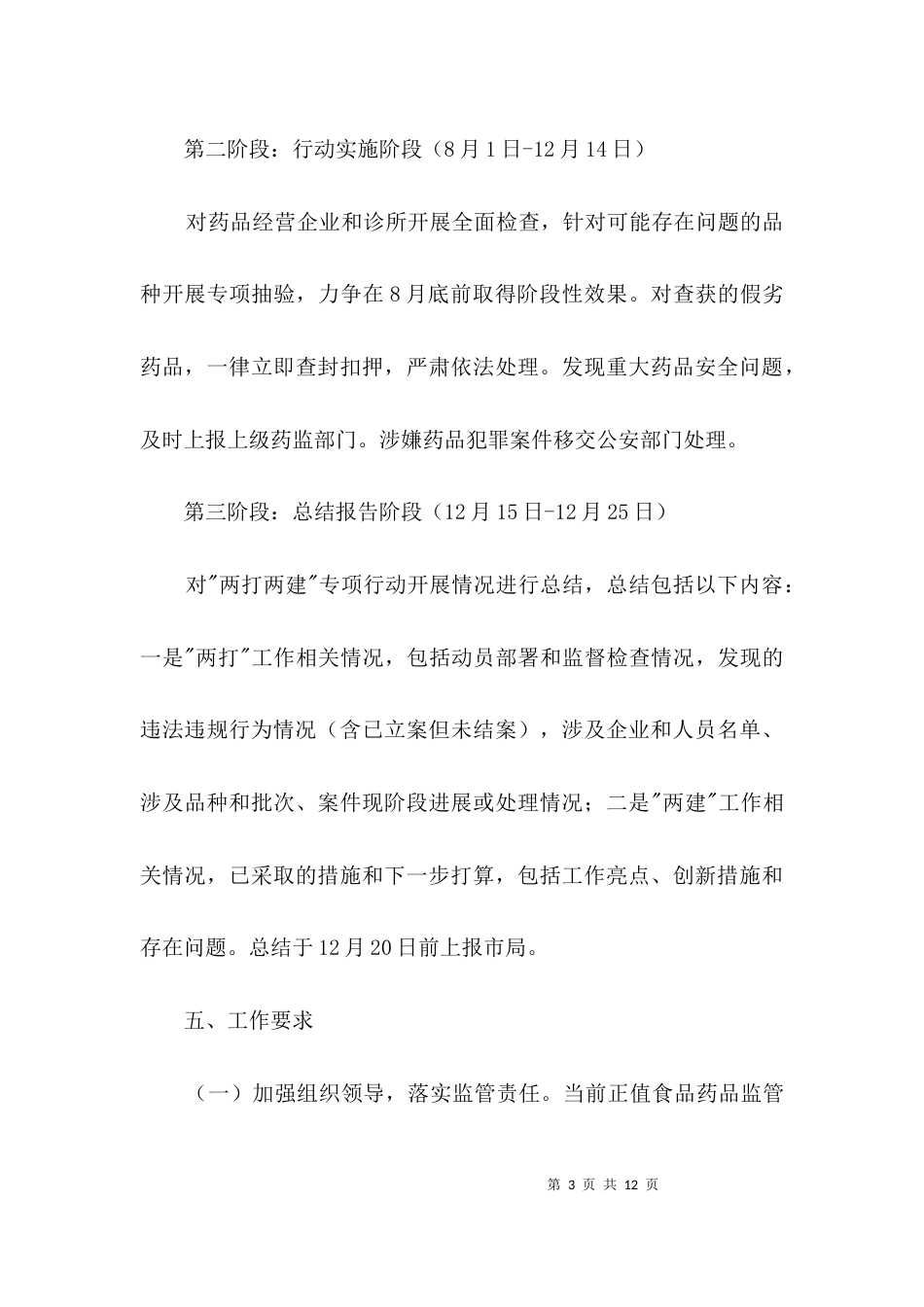 药品两打两建专项活动方案3篇_第3页