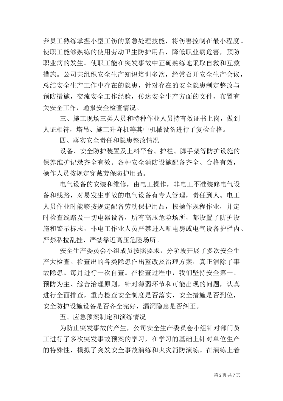 族系安全生产自检自查报告_第2页