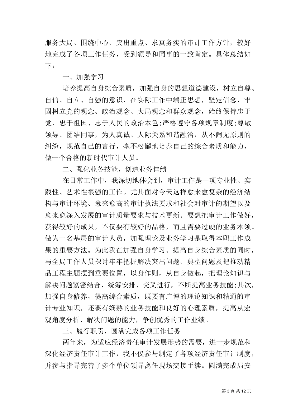 审计2021年终个人工作总结_第3页