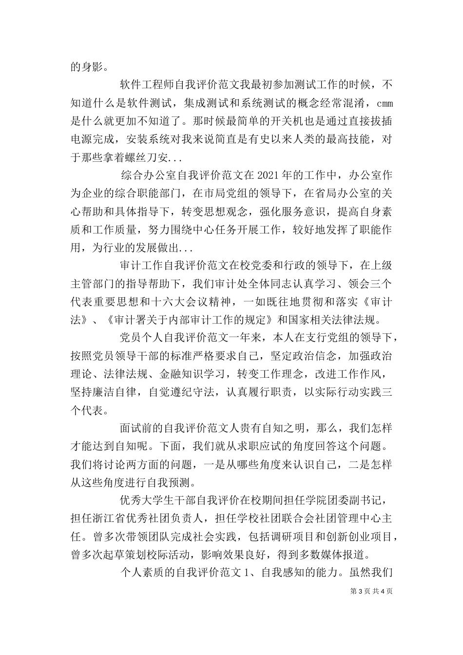 审计工作自我评价范文（三）_第3页