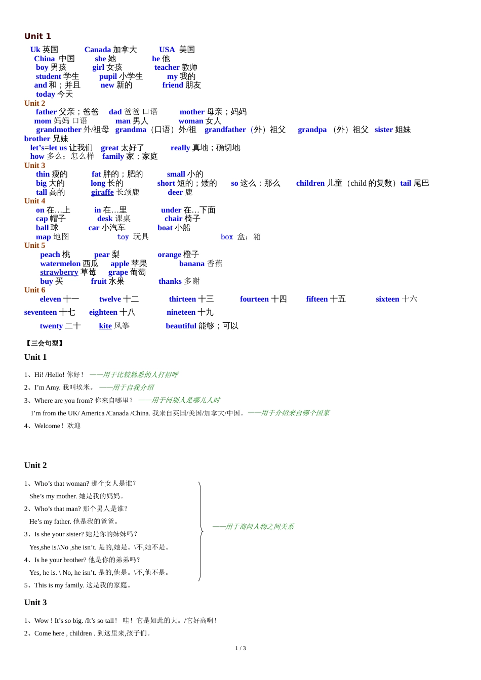 整理后2013新版人教版pep小学英语三年级下册期末总复习知识点归纳[共3页]_第1页