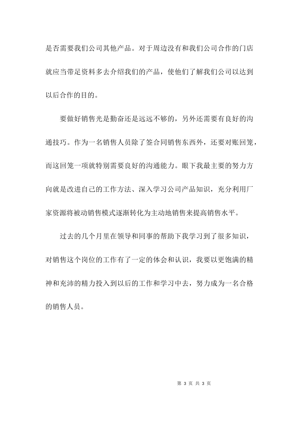（精选）销售实习工作总结_第3页