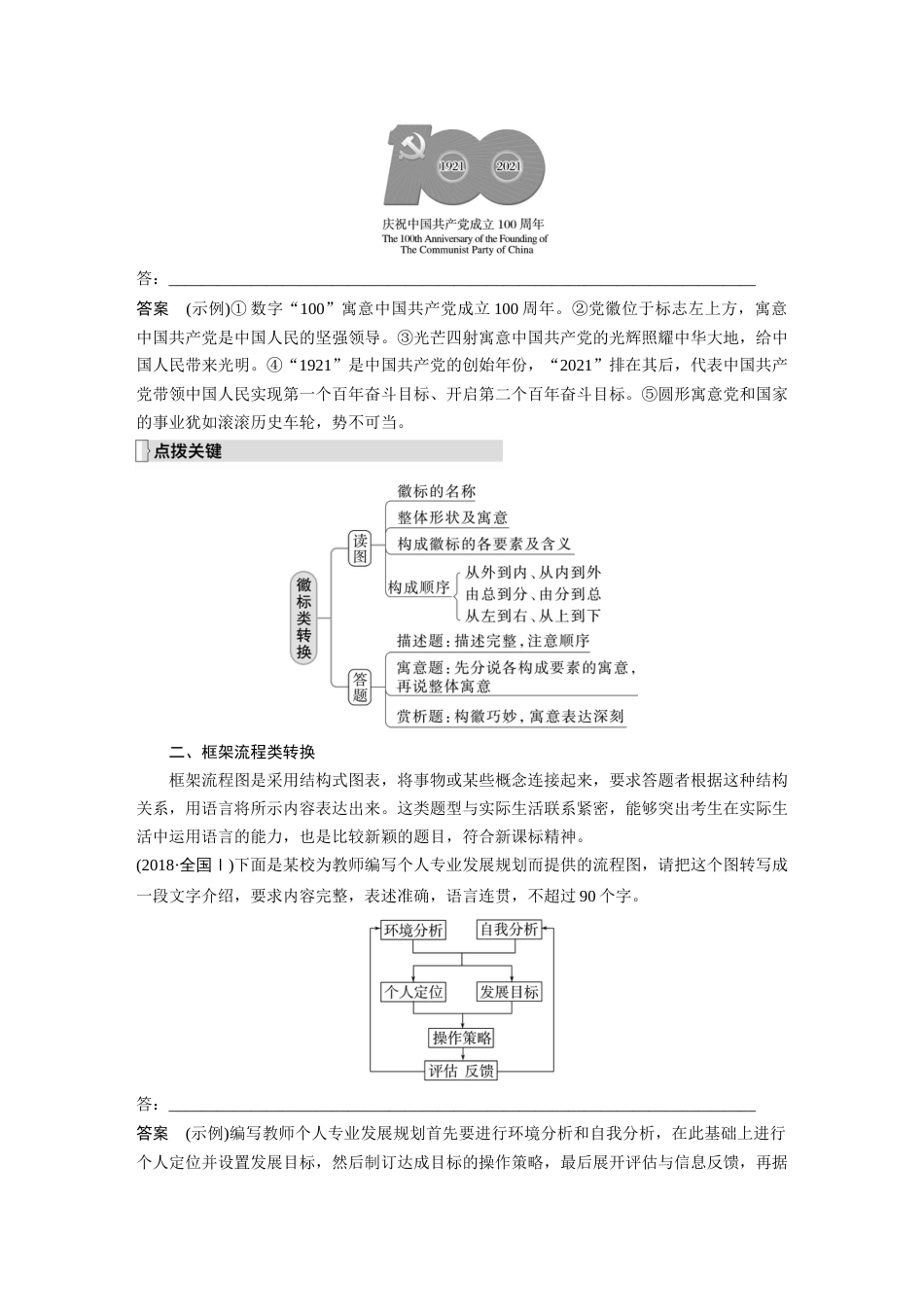 语文高考复习板块1 语言策略与技能 学案16　做好图文转换—看准题型，转准信息_第2页