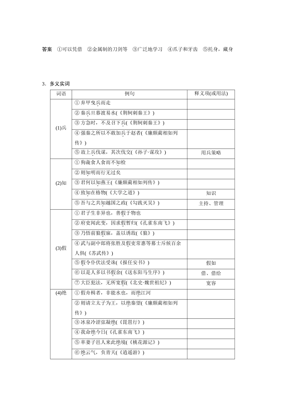 语文高考复习板块2 文言文阅读 学案21　《寡人之于国也》《劝学》_第2页