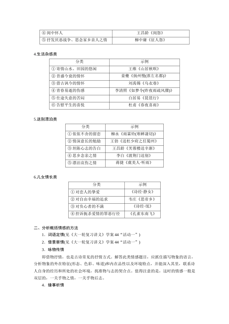 语文高考复习板块3 古诗阅读与鉴赏 学案44　把握情感内涵—家国情怀，潜心体悟_第2页