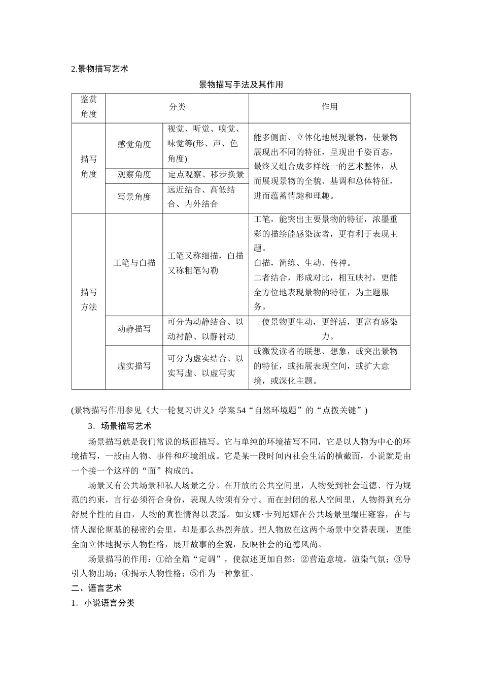 语文高考复习板块7 小说阅读 学案56　精准赏析艺术技巧—精准判断，夸尽效果_第2页