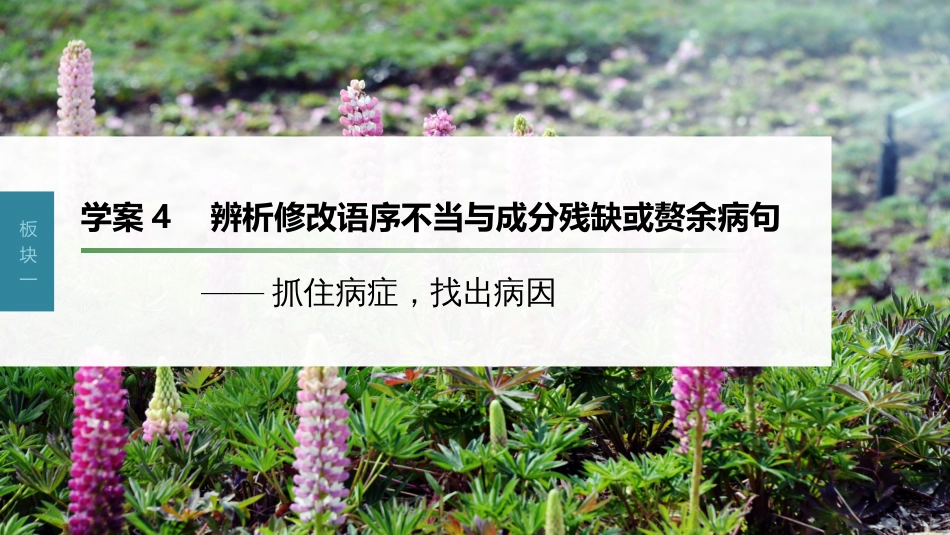 高中语文高考复习板块1 语言策略与技能 学案4　辨析修改语序不当与成分残缺或赘余病句—抓住病症，找出病因_第1页