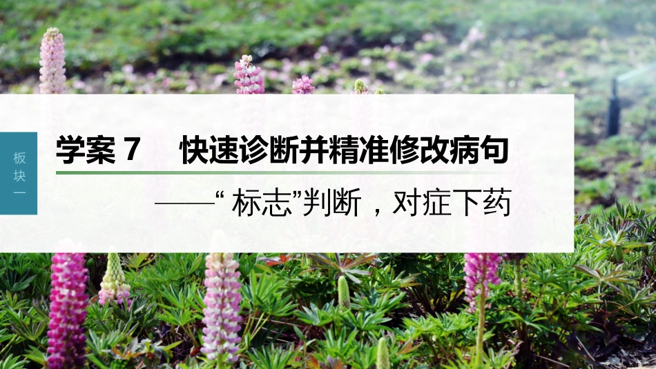 高中语文高考复习板块1 语言策略与技能 学案7　快速诊断并精准修改病句—“标志”判断，对症下药_第1页