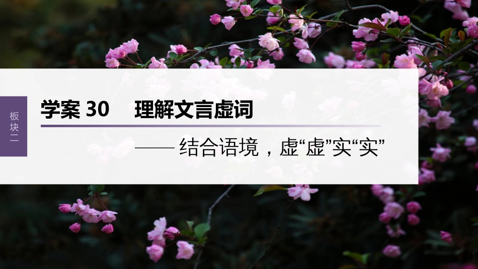 高中语文高考复习板块2 文言文阅读 学案30　理解文言虚词—结合语境，虚“虚”实“实”_第1页