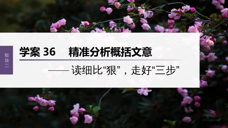 高中语文高考复习板块2 文言文阅读 学案36　精准分析概括文意—读细比“狠”，走好“3步”_第1页