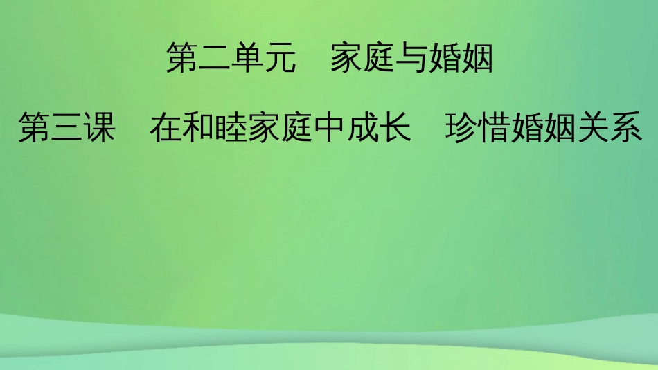 新高考高考政治一轮总复习第二单元家庭与婚姻第3课在和睦家庭中成长珍惜婚姻关系课件部编版选择性必修2(共89张PPT)_第2页