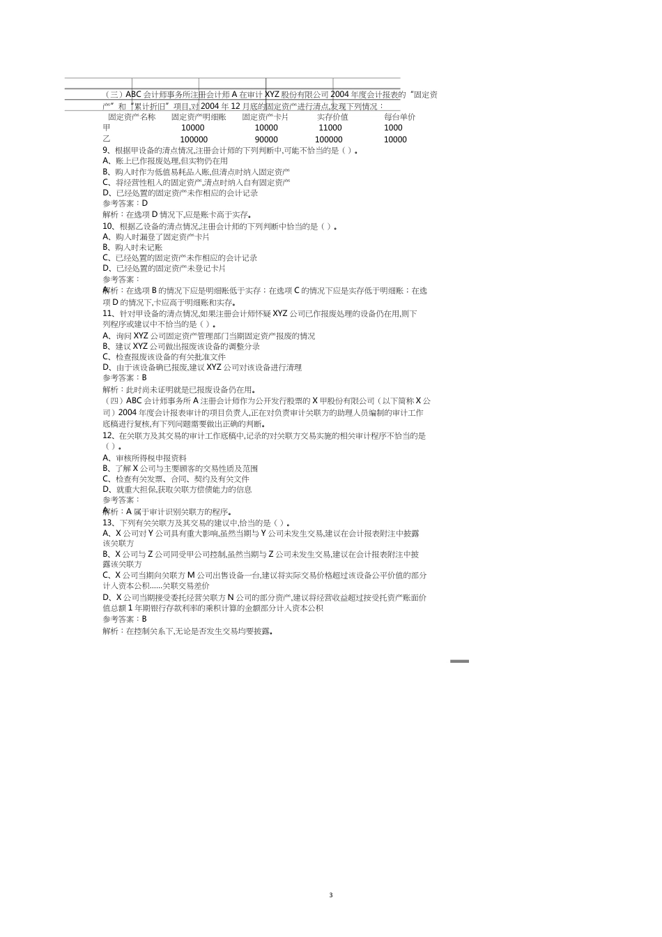 注册会计师考试之审计最后冲刺试卷_第3页