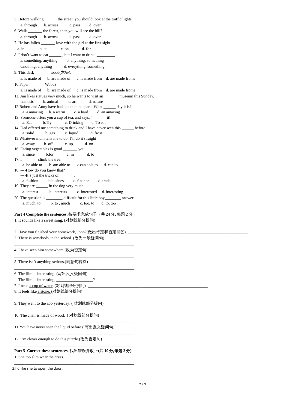 新概念英语青少版3A-Unit6-Unit10单元测试_第2页
