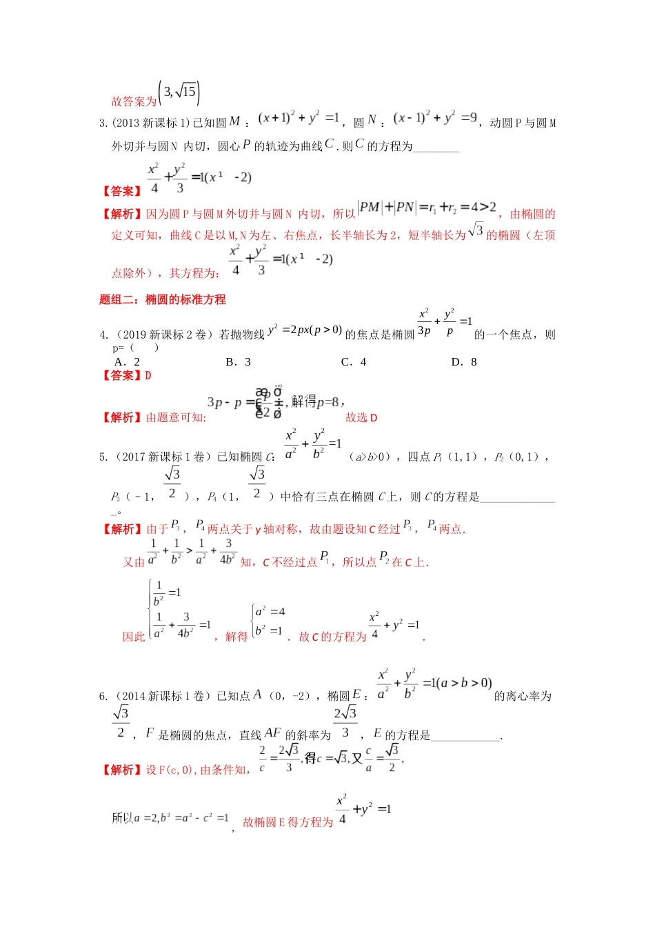 易错点16 椭圆答案-备战2023年高考数学易错题_第2页