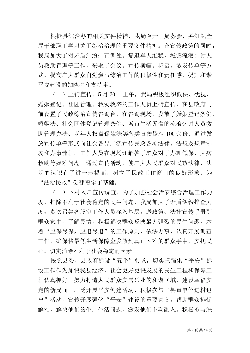 民政局专项工作总结3篇（二）_第2页
