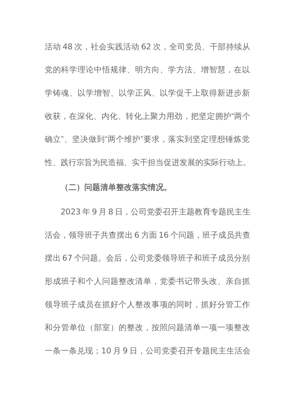 2023年主题教育整改落实情况“回头看”情况专项自查报告参考范文_第3页
