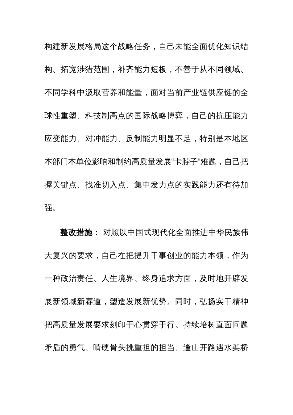 第二批主题教育“能力本领”“担当作为”方面问题清单及整改措施参考范文_第2页