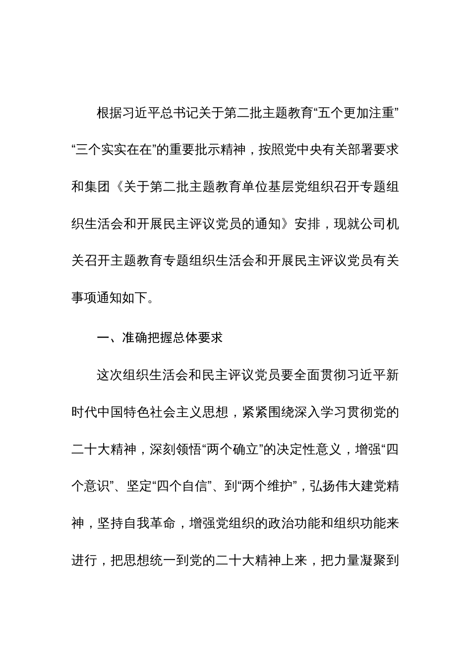 2023年度公司机关党支部组织生活会和开展民主评议党员实施方案范文2篇_第2页