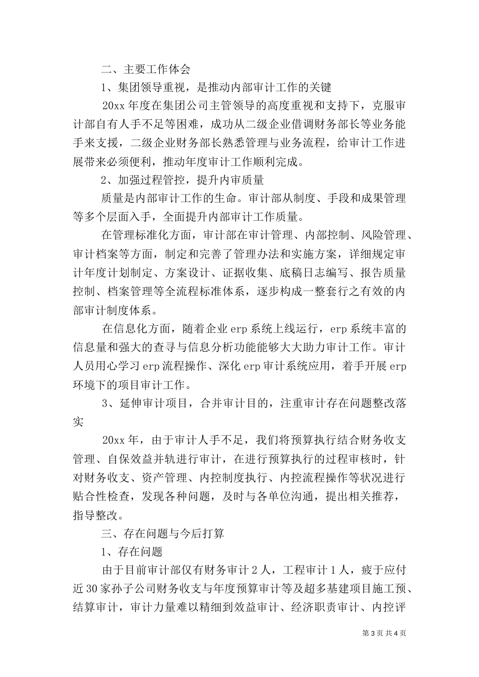审计工作总结【审计的工作总结范文】_第3页