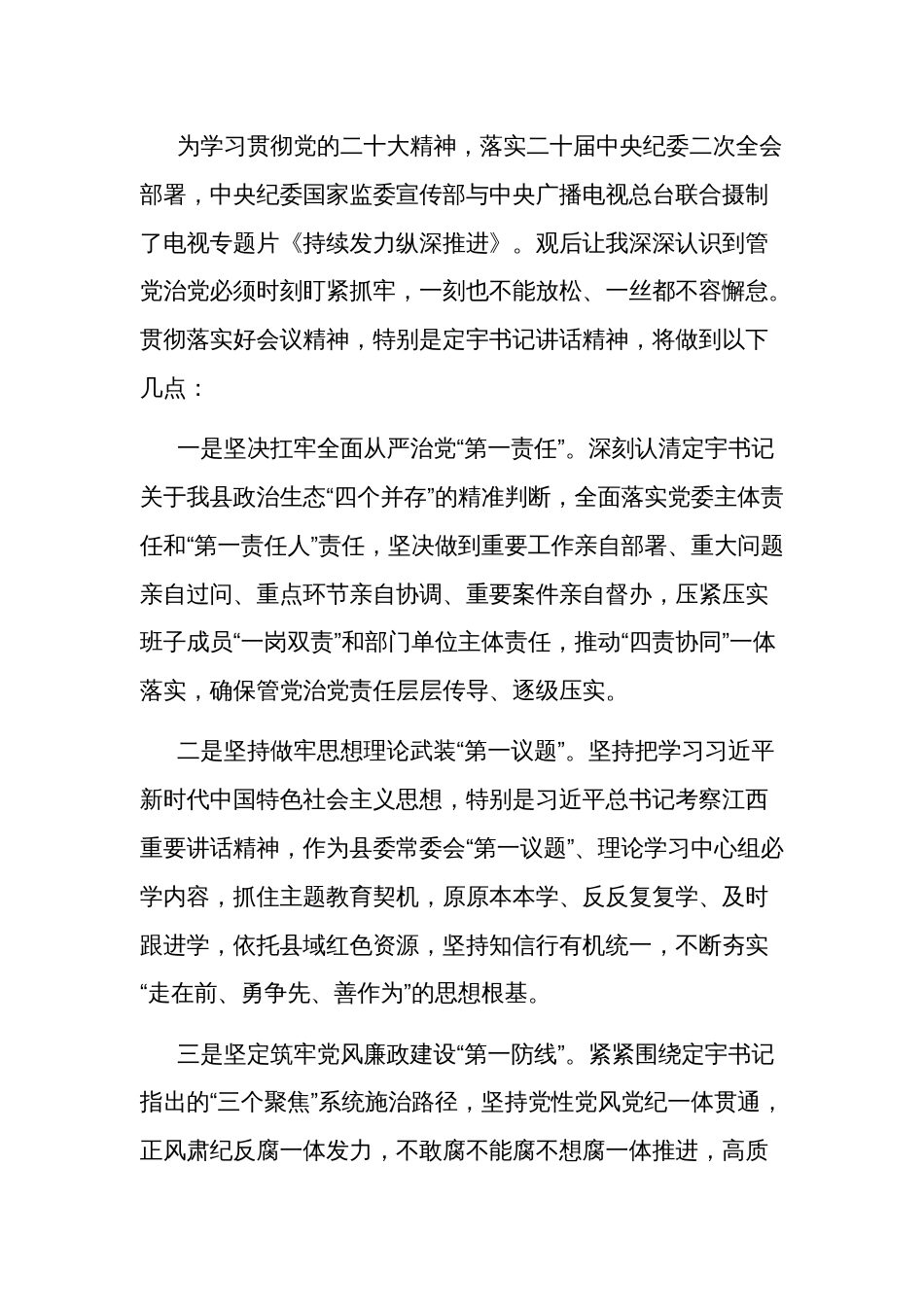 观看《持续发力 纵深推进》专题片心得体会集合篇_第3页