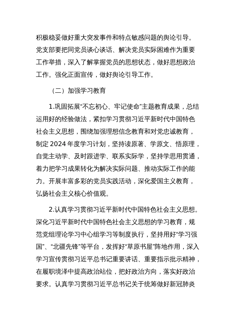2024年基层党支部党建工作计划三篇范文_第3页