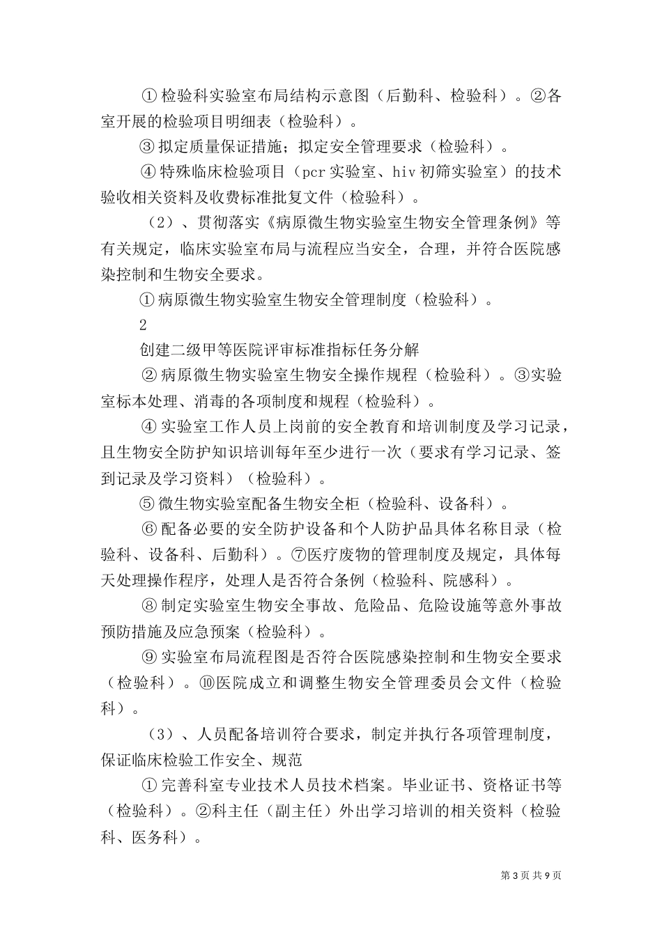 创建二级甲等医院医务科任务分解（三）_第3页