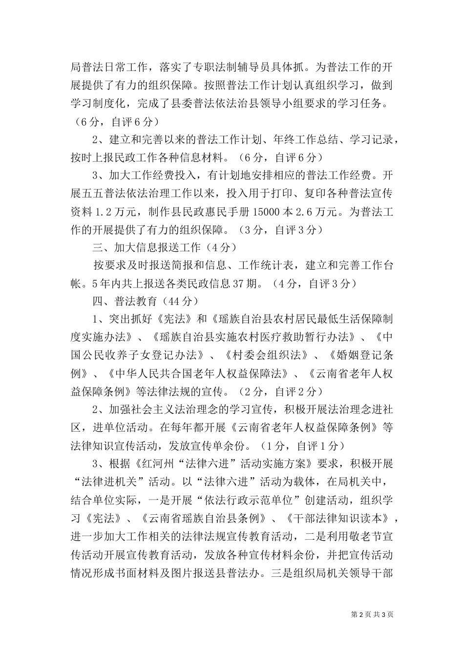 民政局普法依法治理工作自查报告（一）_第2页