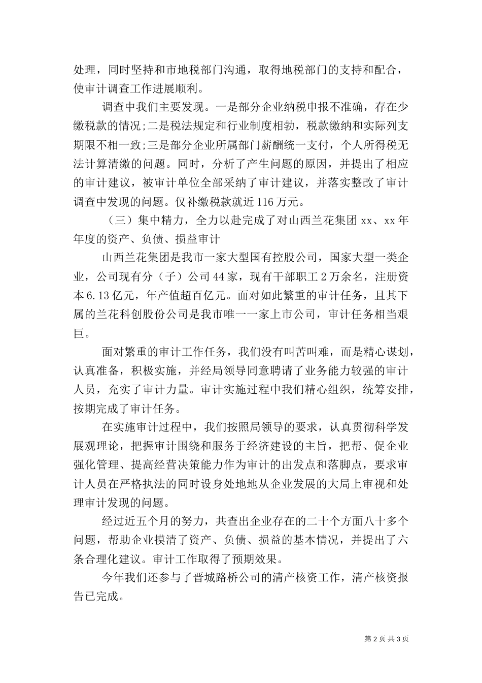 审计工商科的述职报告范文_第2页