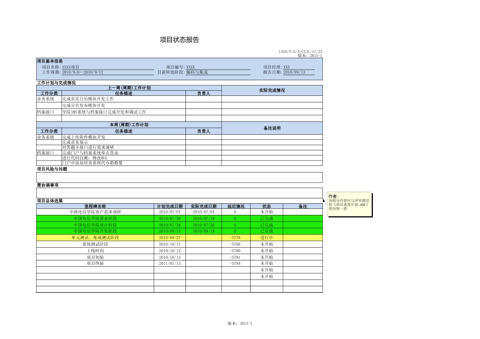 项目状态报告[共2页]_第1页