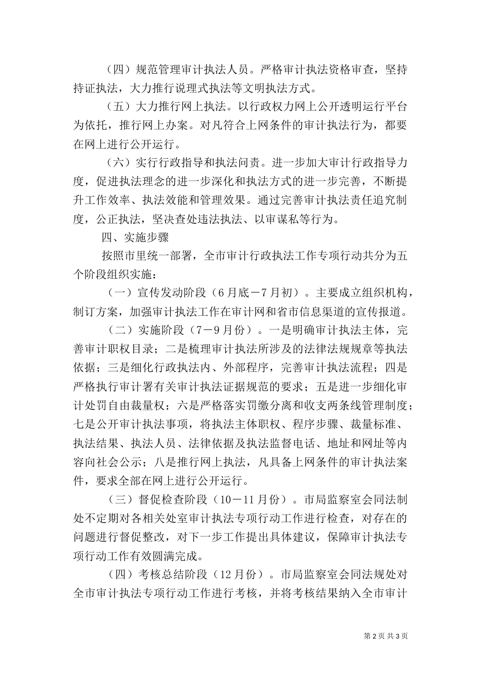 审计执法专项行动工作方案（二）_第2页