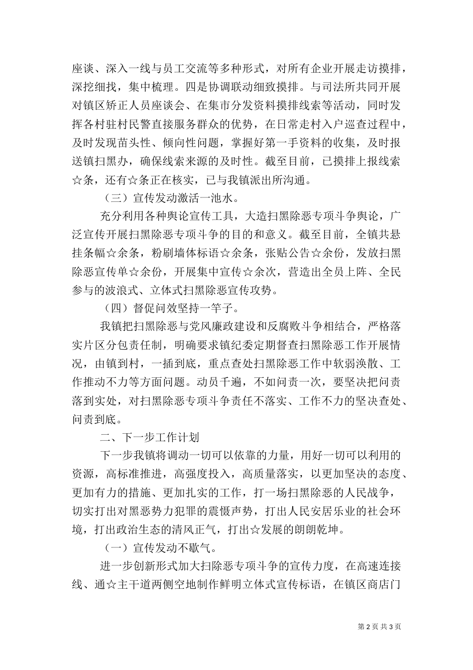 扫黑除恶专项斗争工作汇报（一）_第2页