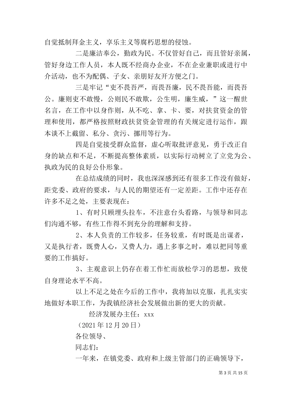 经济发展主任述职述廉报告_第3页