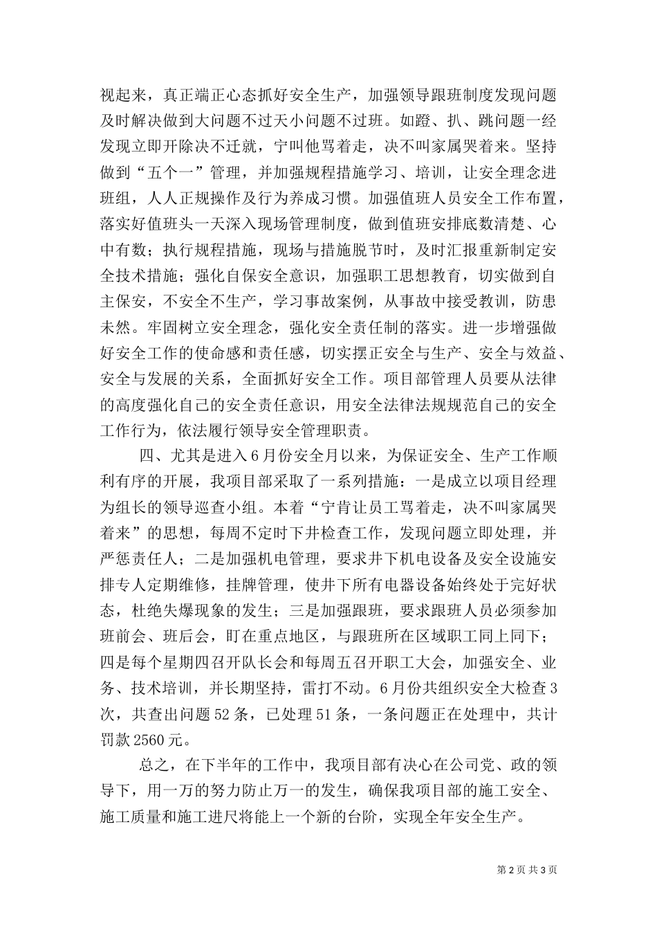 安全工作半年总结（五）_第2页