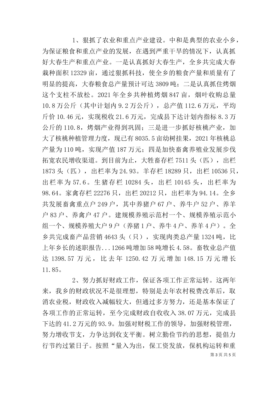 乡长的述职报告（四）_第3页