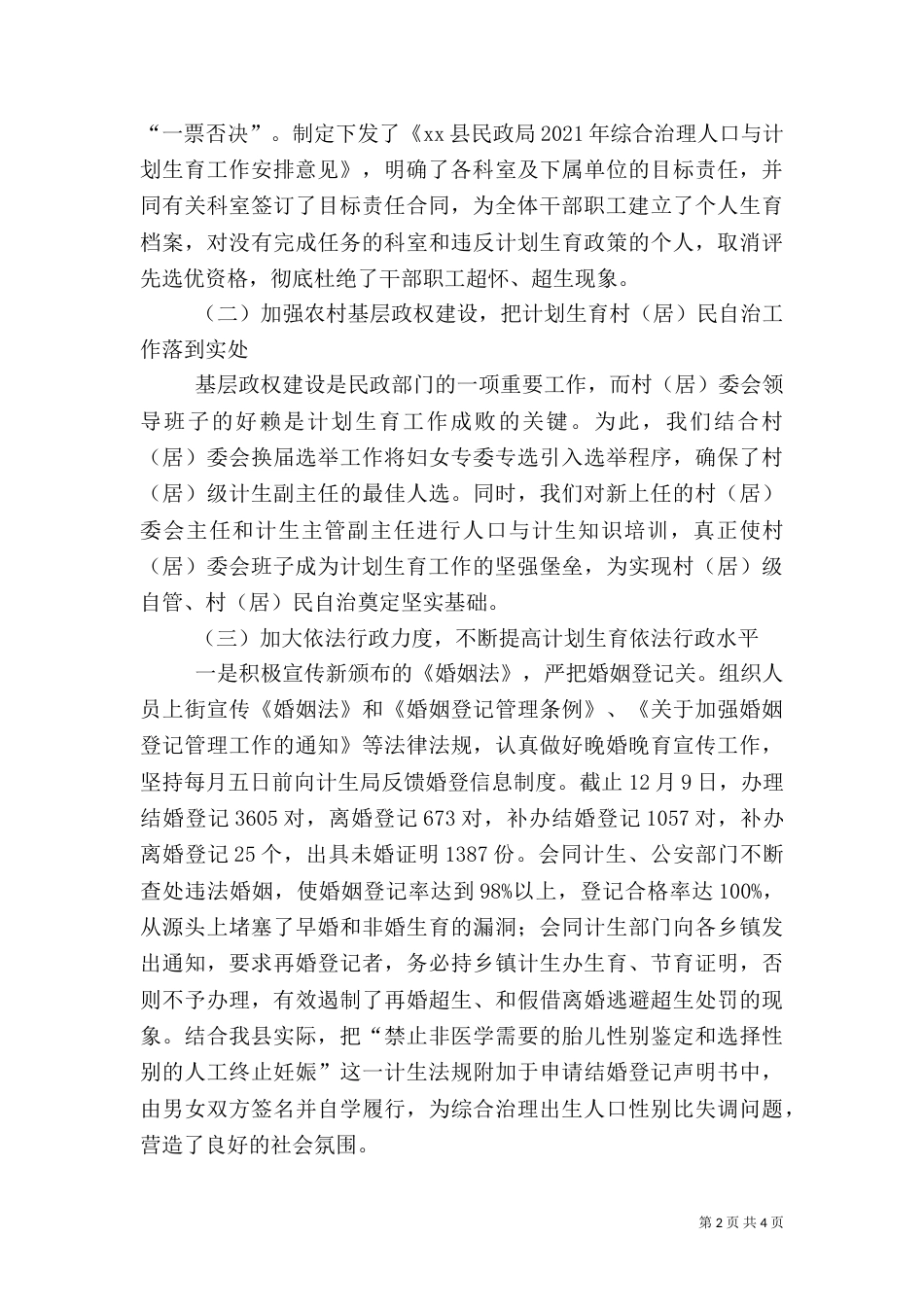 民政局年度计划生育综合治理工作总结_第2页