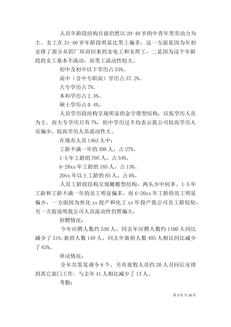 人力资源部门工作总结_第3页